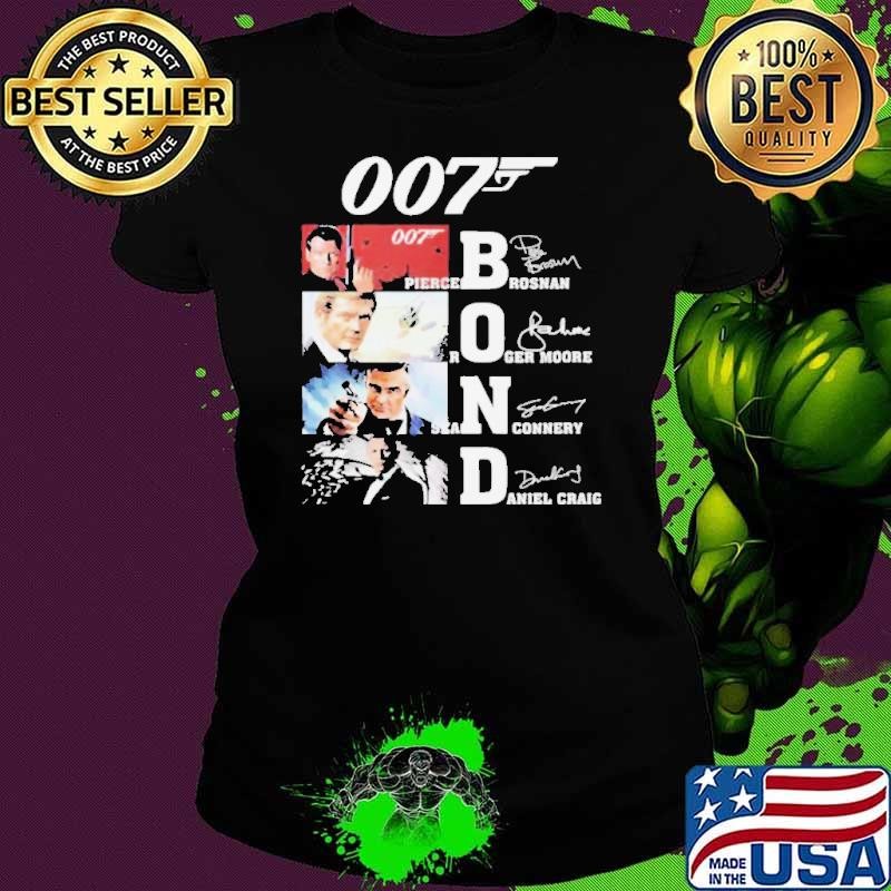 James Bond 007 Pierce Brosnan Roger Moore Sean Connery Daniel Craig Signatures shirt
