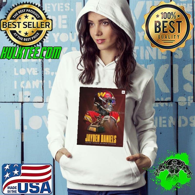 Jayden Daniels Facing Former Heisman Winners Washington Commanders NFL Poster Hoodie