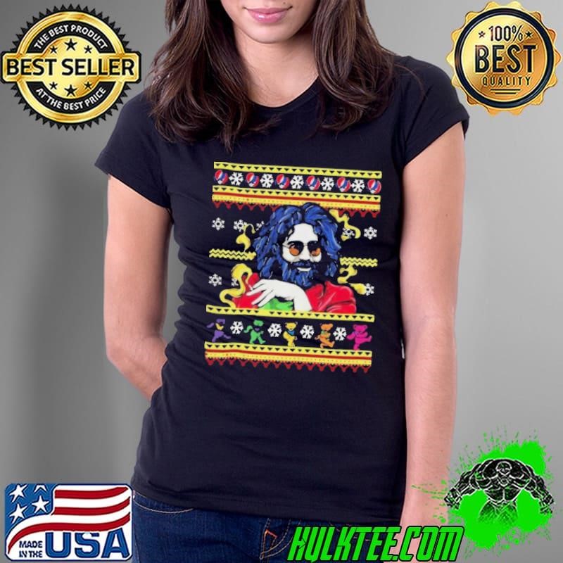 Jerry Garcia Christmas shirt Black Men All size Ladies Tee