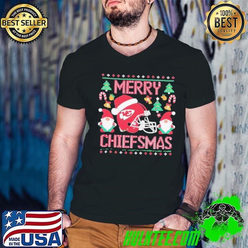 Kansas City Chiefs Merry Chiefsmas Ugly Christmas gnomies helmet shirt