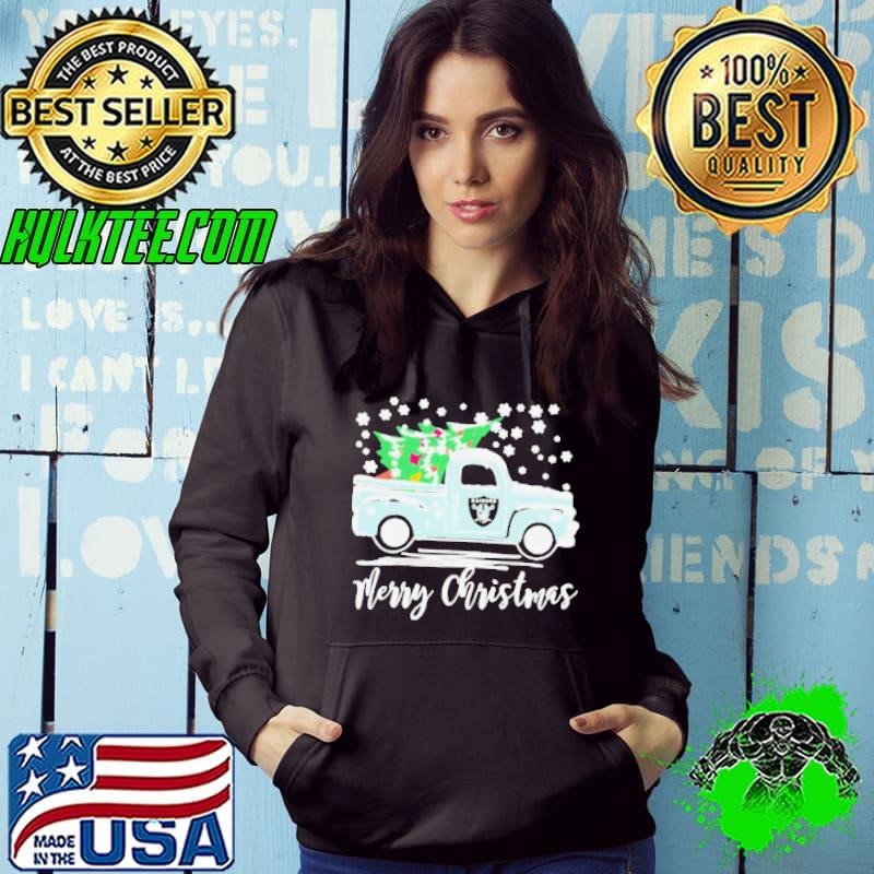 Las Vegas Raiders Logo Truck and Tree Merry Christmas Hoodie