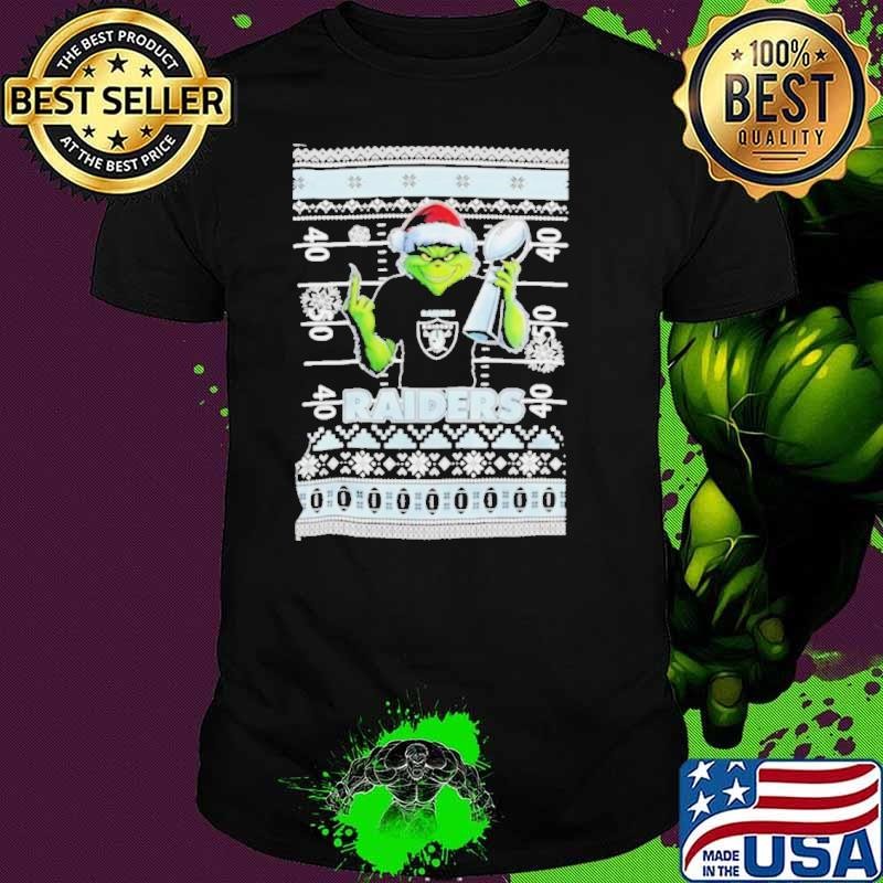 Las Vegas Raiders X Grinch Christmas with Super Bowl Trophy ugly Christmas Unisex