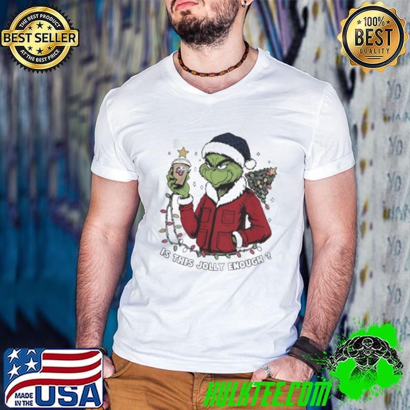 Liberty Flames x Santa Grinch Is This Jolly Enough Merry Christmas Guys V Neck