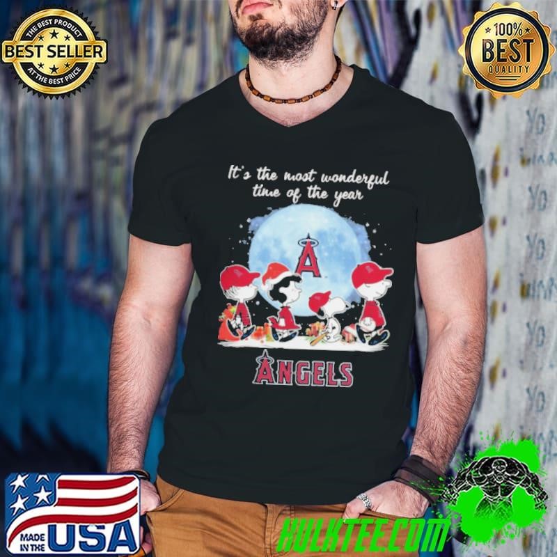 Los Angeles Angels It The Most Wonderful Time Of The Year Peanut Characters Christmas Shirt