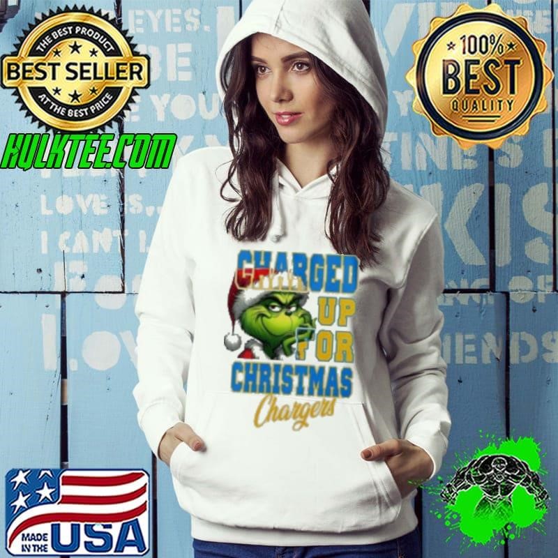 Los Angeles Chargers Charged Up For Christmas Chargers Grinch Christmas 2024 Shirt