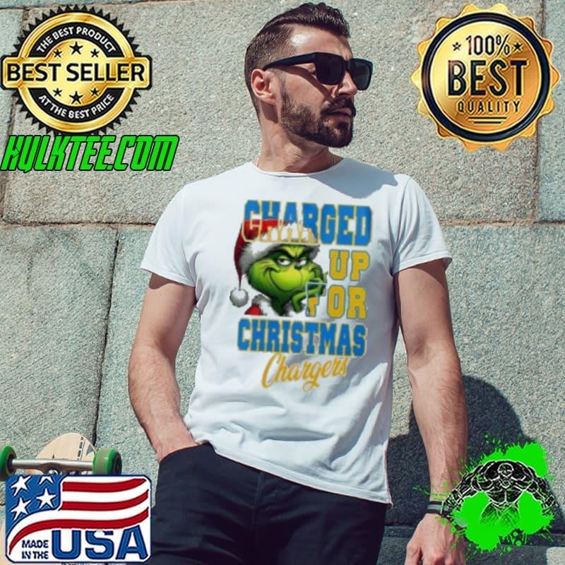 Los Angeles Chargers Charged Up For Christmas Chargers Grinch Christmas 2024 Unisex