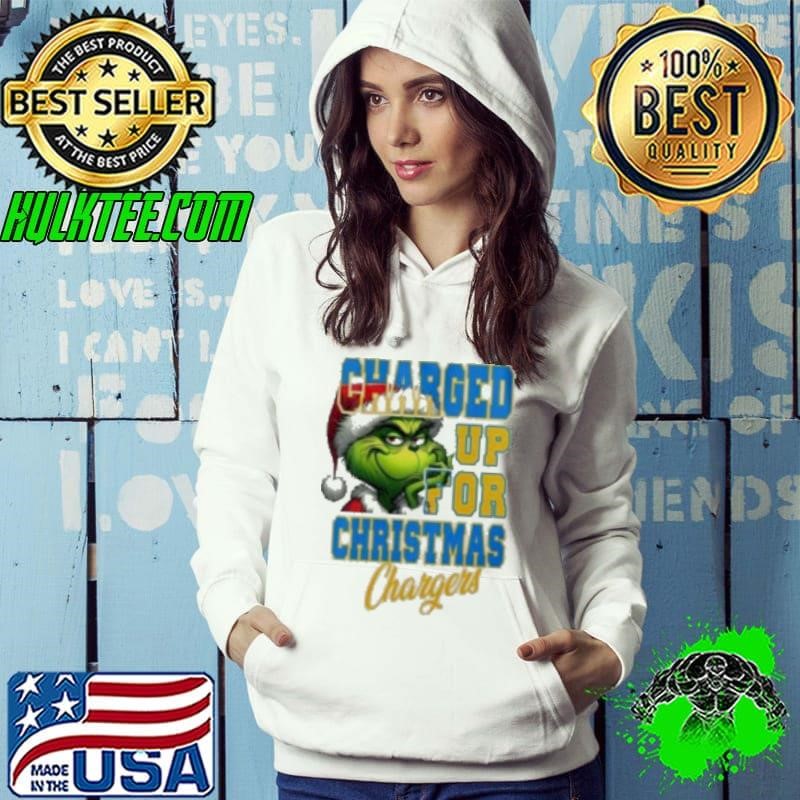 Los Angeles Chargers Charged Up For Christmas Chargers Grinch Shirt