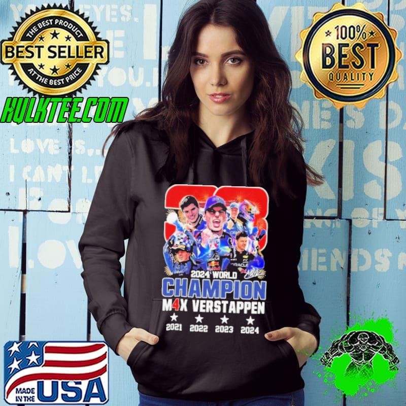 Max Verstappen Car Number 33 World Champion 2024 Signature Hoodie