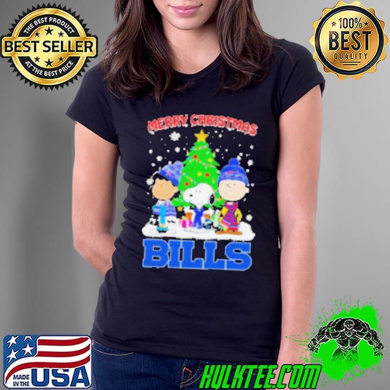 Merry Christmas Buffalo Bills X Peanuts And Friends Ladies Tee