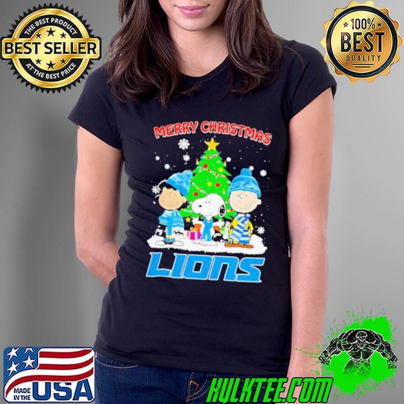 Merry Christmas Detroit Lions X Peanuts characters 2024 shirt