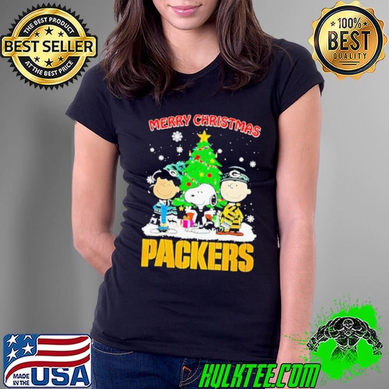 Merry Christmas Green Bay Packers X Peanuts characters 2024 shirt