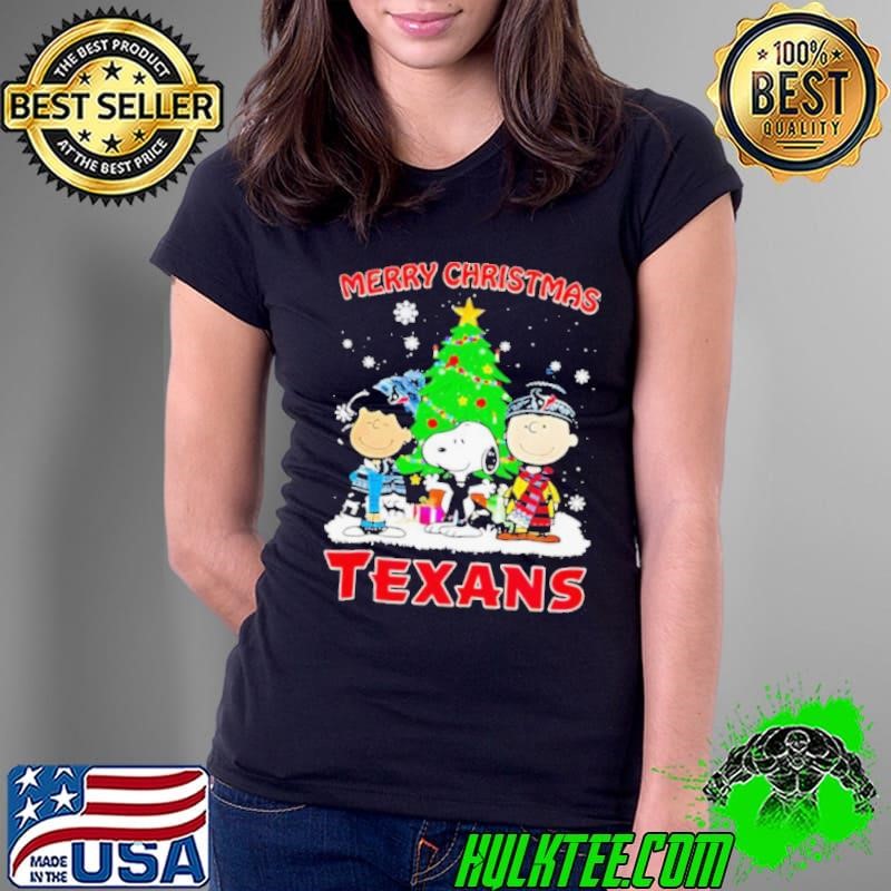 Merry Christmas Houston Texans X Peanuts characters 2024 shirt