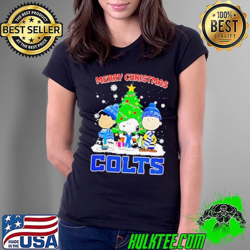 Merry Christmas Indianapolis Colts X Peanuts characters 2024 Ladies Tee