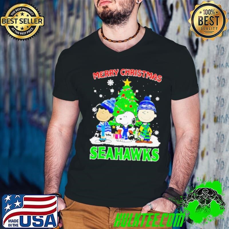 Merry Christmas Seattle Seahawks X Peanuts characters 2024 shirt