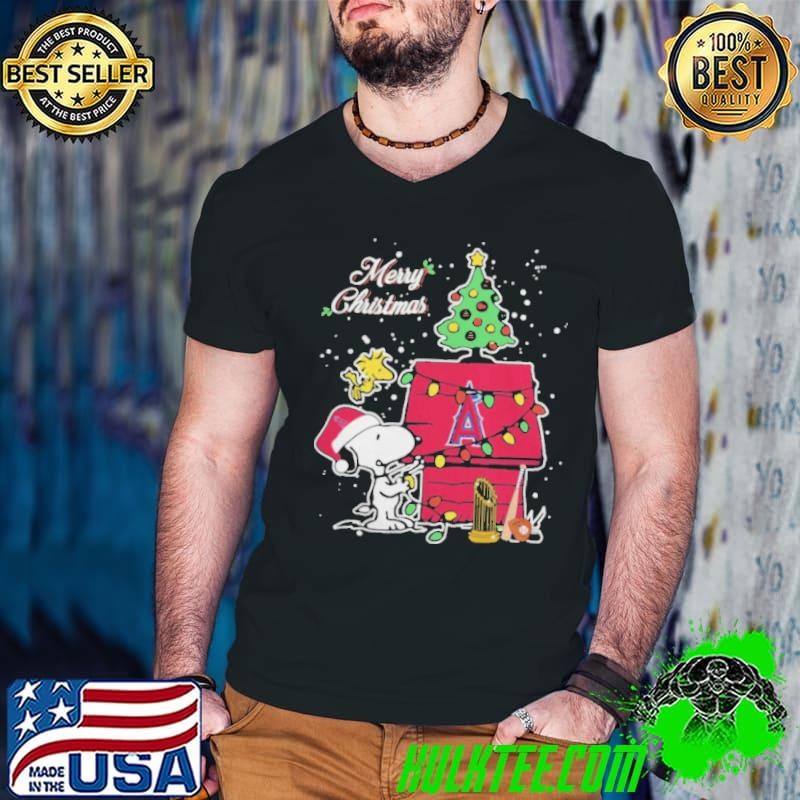 Merry Christmas With Snoopy Baby Los Angeles Angels Shirt