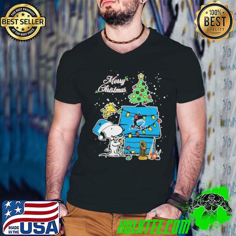 Merry Christmas With Snoopy Baby Miami Marlins Guys V Neck