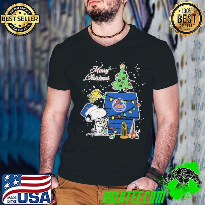 Merry Christmas With Snoopy Baby New York Mets Shirt