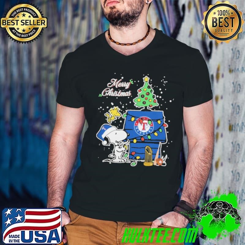 Merry Christmas With Snoopy Baby Texas Rangers Shirt