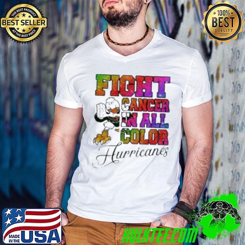 Miami Hurricanes Fight Cancer In All Color Shirt