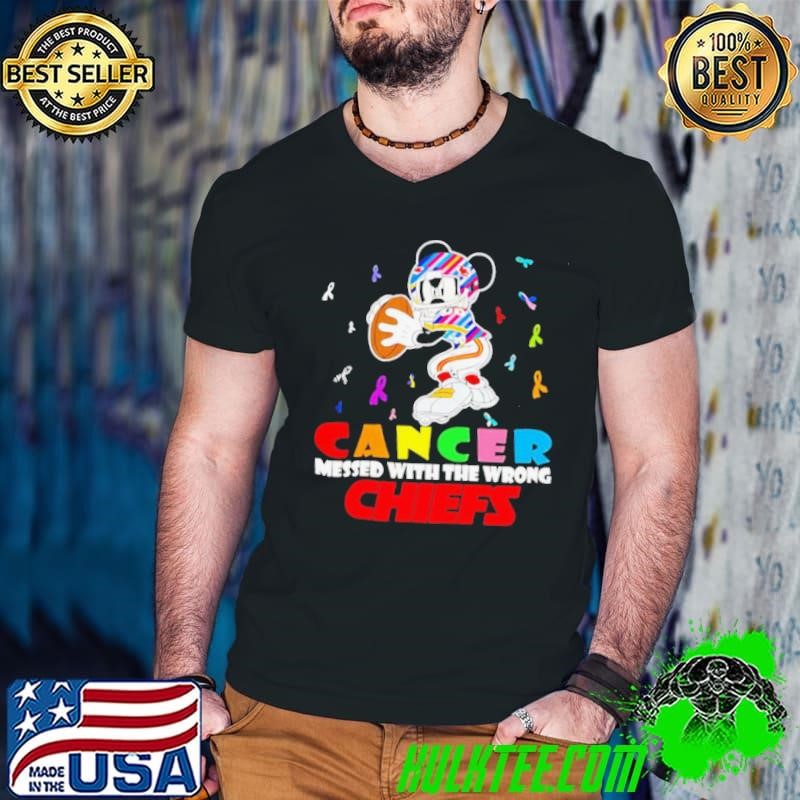 Mickey Cancer messed with wrong Kansas City Chiefs Guys V Neck