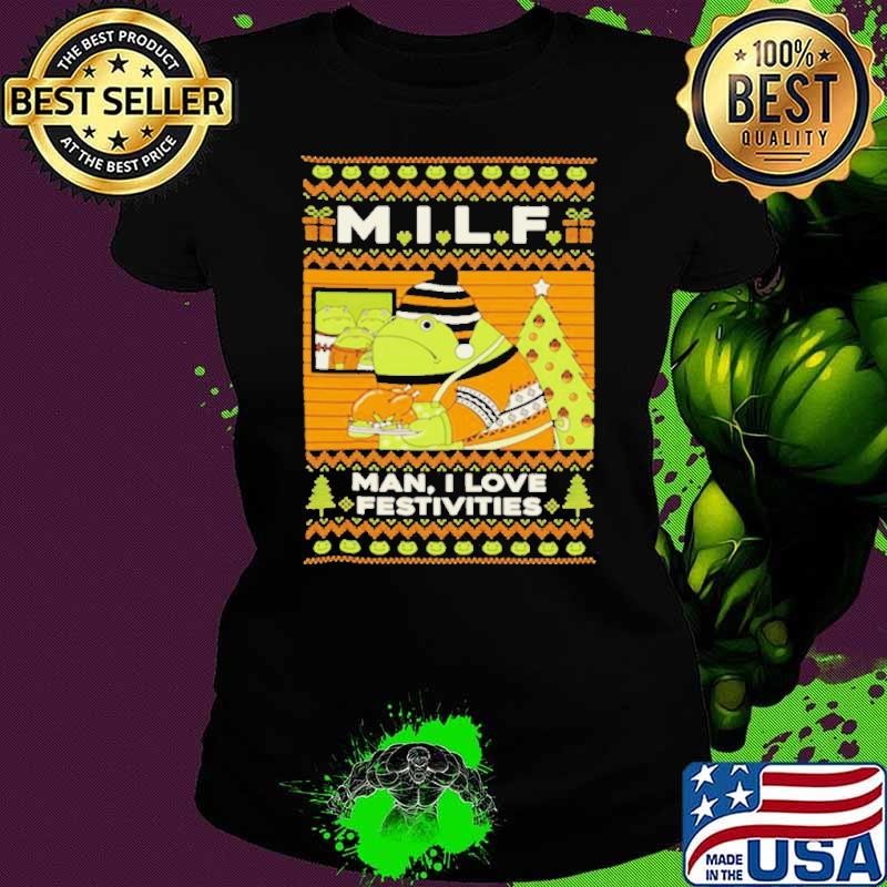 Milf man I love Festive frog ugly Christmas shirt