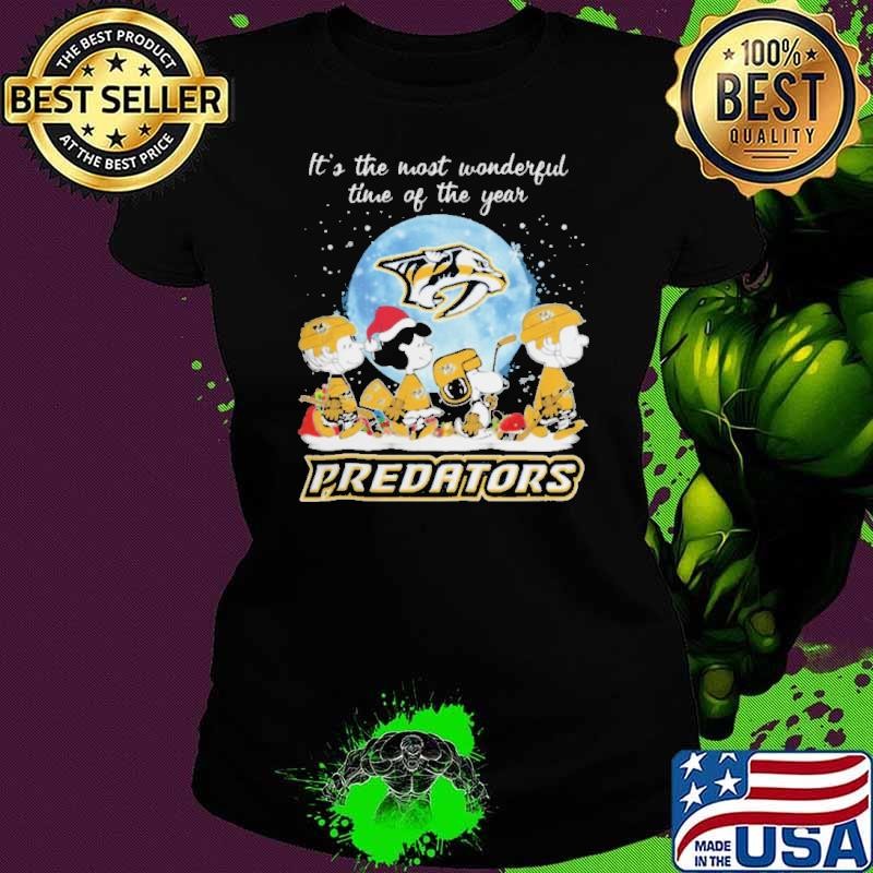Nashville Predators It The Most Wonderful Time Of The Year Peanut Characters Christmas Shirt