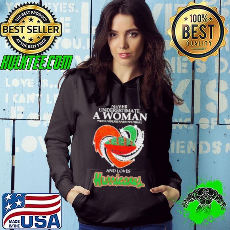 Never underestimate a woman who understands football and loves Hurricanes football Shirt