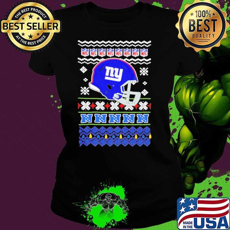 New York Giants NFL football Christmas helmet shirt