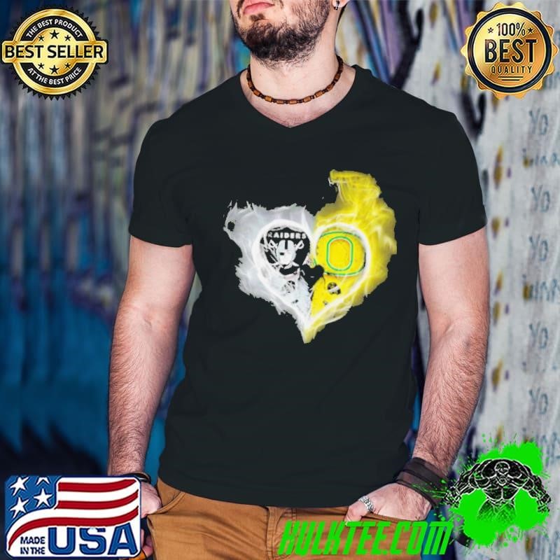 Oakland Raiders vs Oregon Ducks skull love shirt