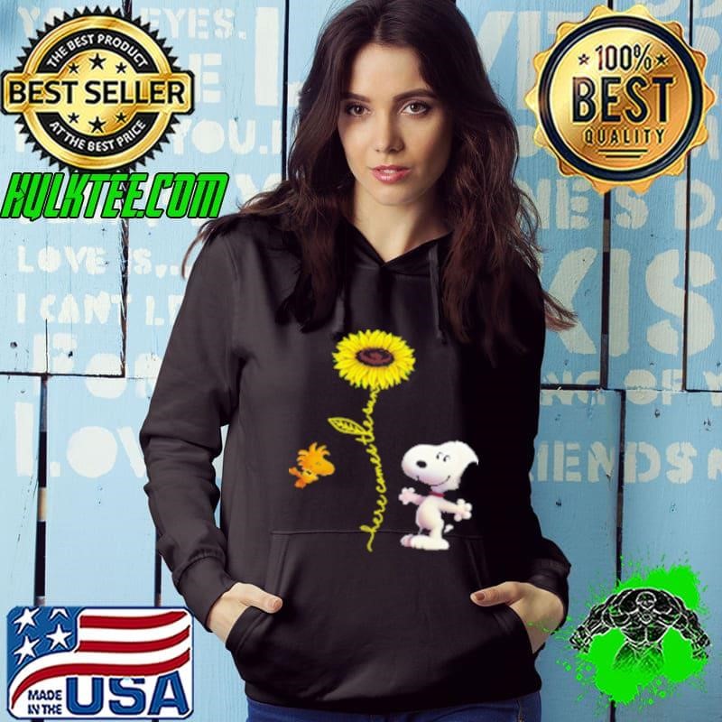 Original Peanuts Snoopy And Woodstock Sunflower Here Comes The Sun Shirt