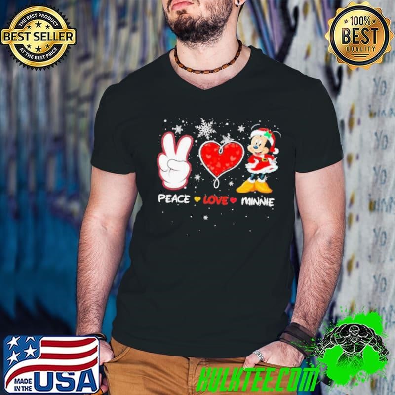 Peace Love Minnie mouse Santa Merry Christmas shirt
