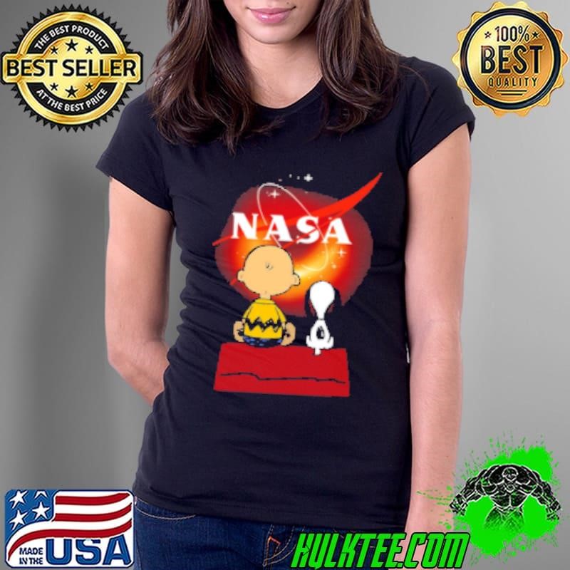 Peanuts Charlie Brown And Snoopy NASA Ladies Tee
