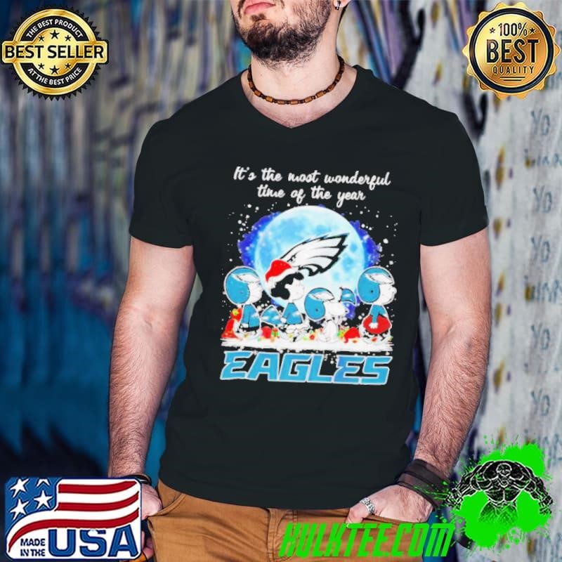 Peanuts Eagles it’s the most wonderful time of the year Christmas shirt