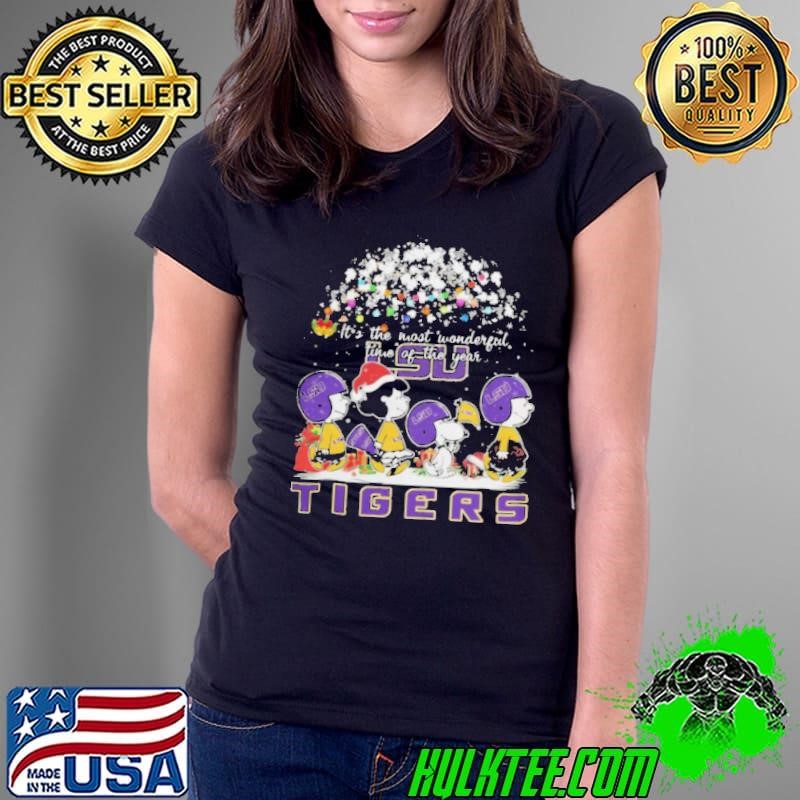 Peanuts LSU Tigers It’s The Most Wonderful Time Of The Year Winter Ladies Tee