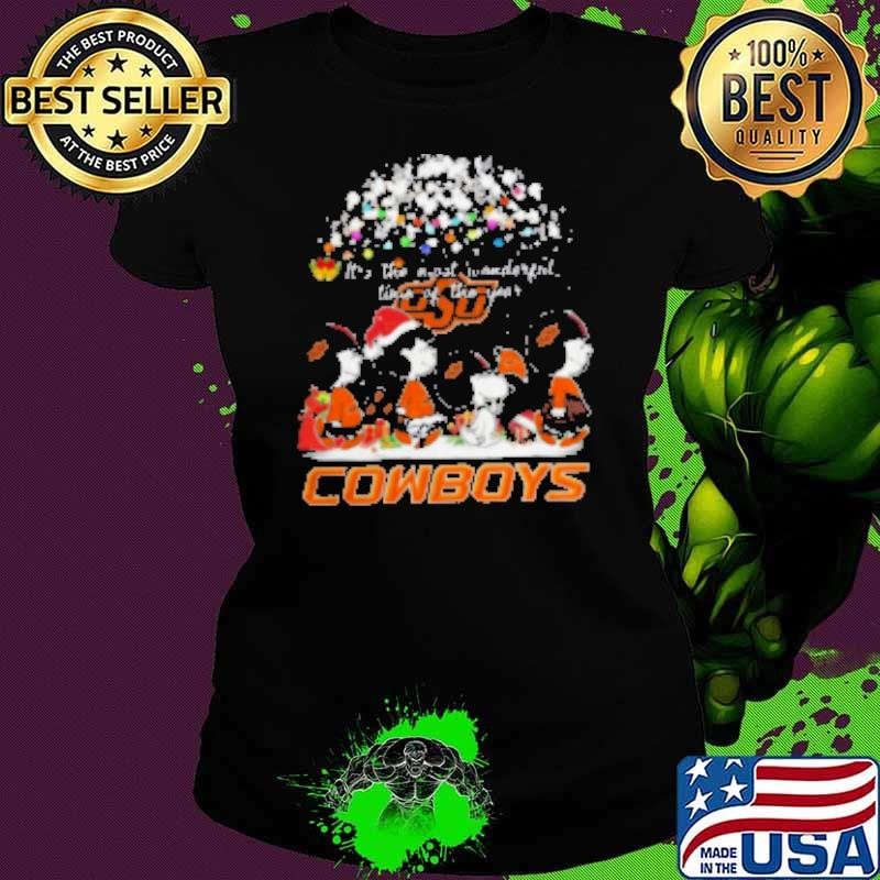 Peanuts Oklahoma State Cowboys It's The Most Wonderful Time Of The Year Winter Ladies tee