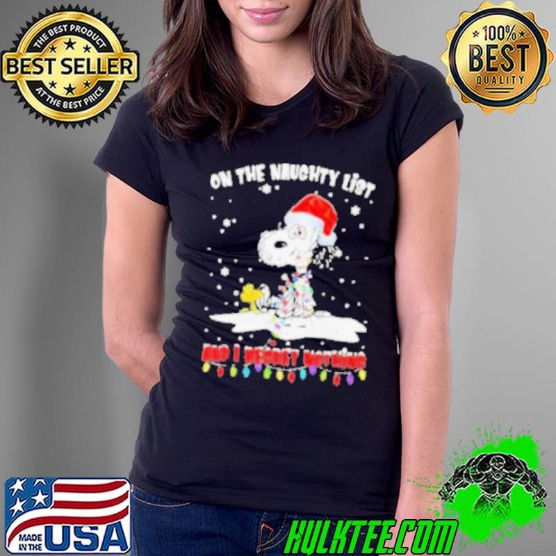 Peanuts Snoopy Christmas On The Naughty List And I Regret Nothing 2024 Ladies Tee