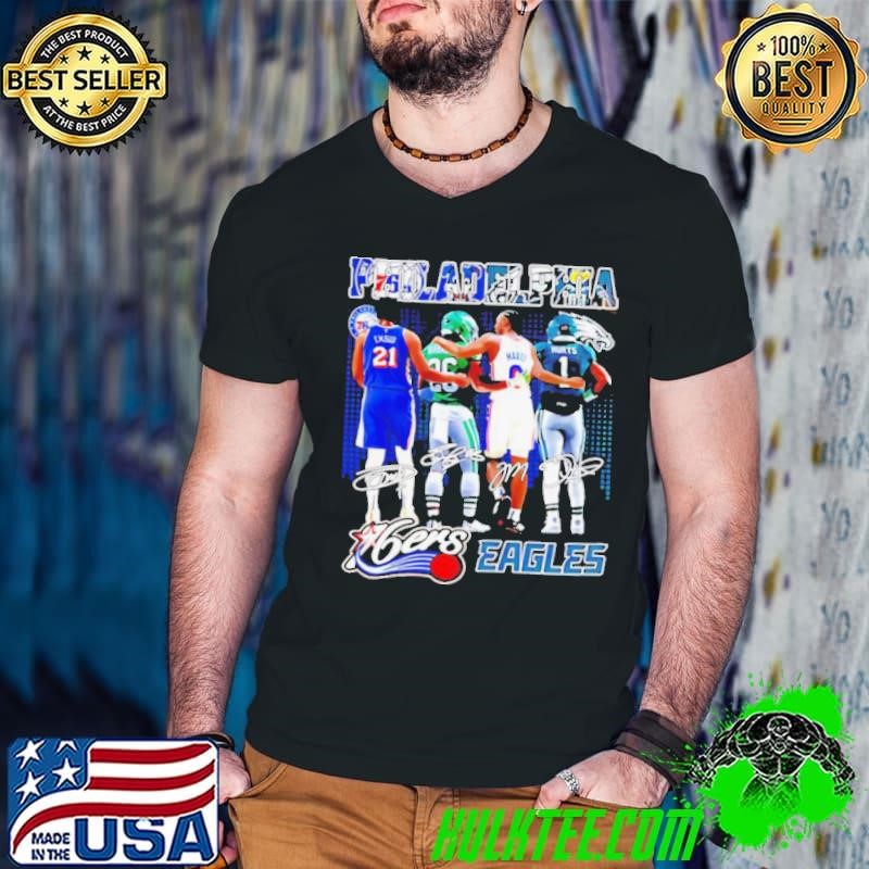 Philadelphia 76ers x Philadelphia Eagles signature city skyline shirt