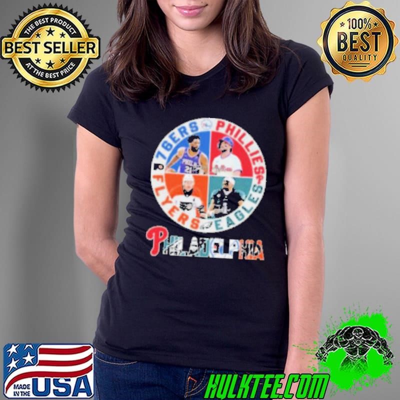 Philadelphia 76ers x Philadelphia Phillies x Philadelphia Eagles x Philadelphia Flyers 2024 Shir Ladies Tee