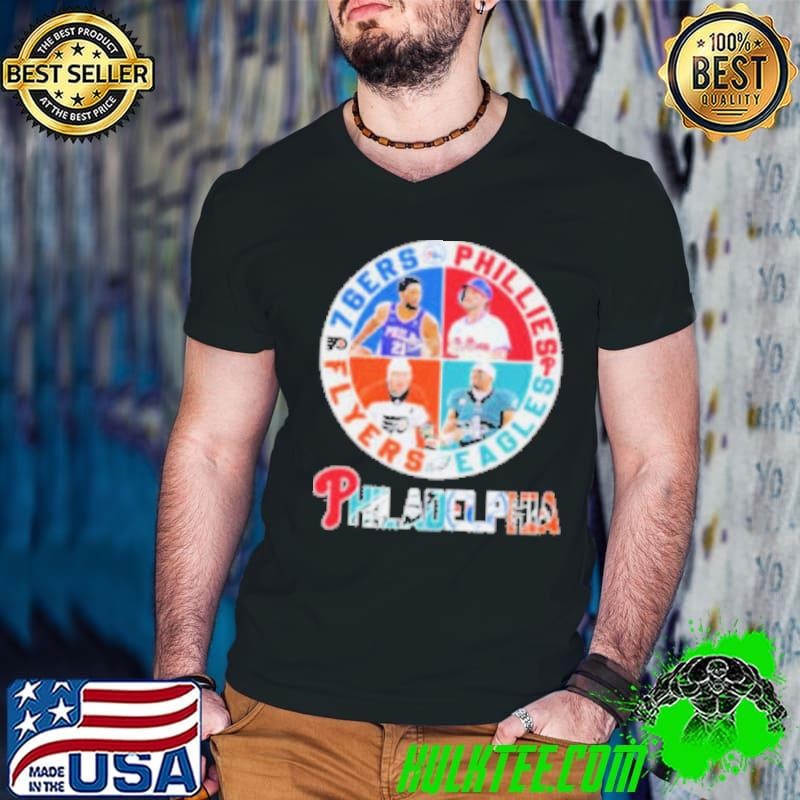 Philadelphia Sports Teams Logo And Players Signatures Shirt