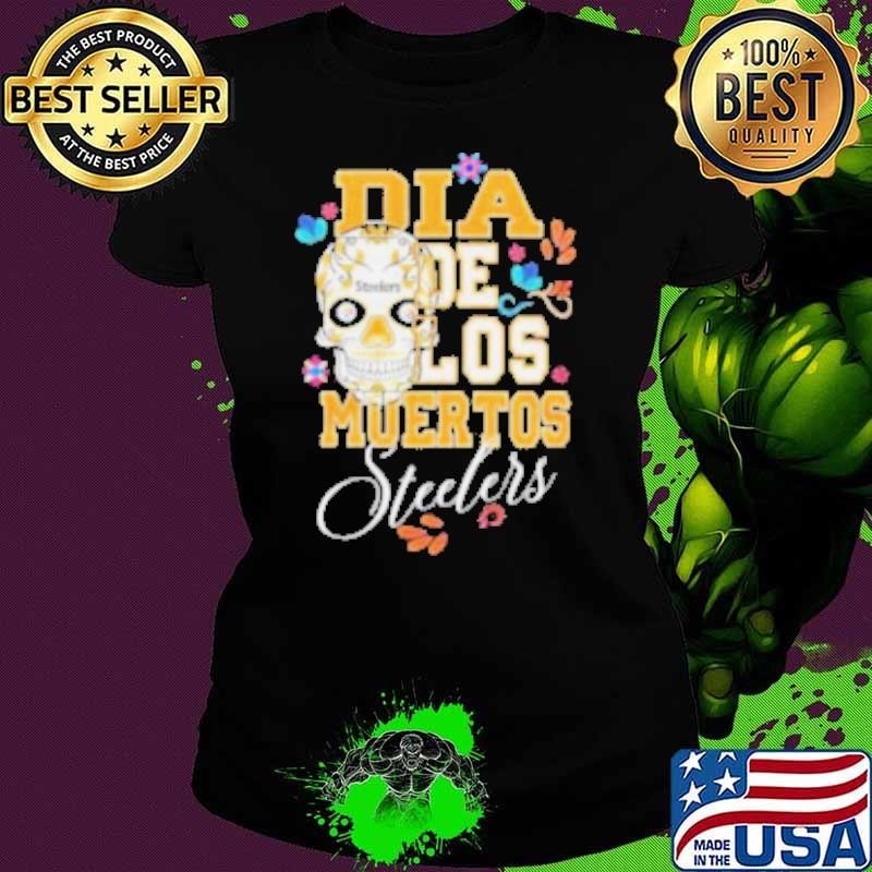 Pittsburgh Steelers Dia De Los Muertos Ladies tee