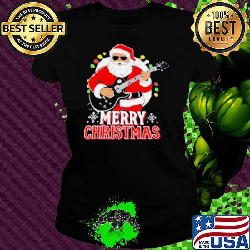 Premium Santa Claus Rock Guitar Merry Christmas Shirt