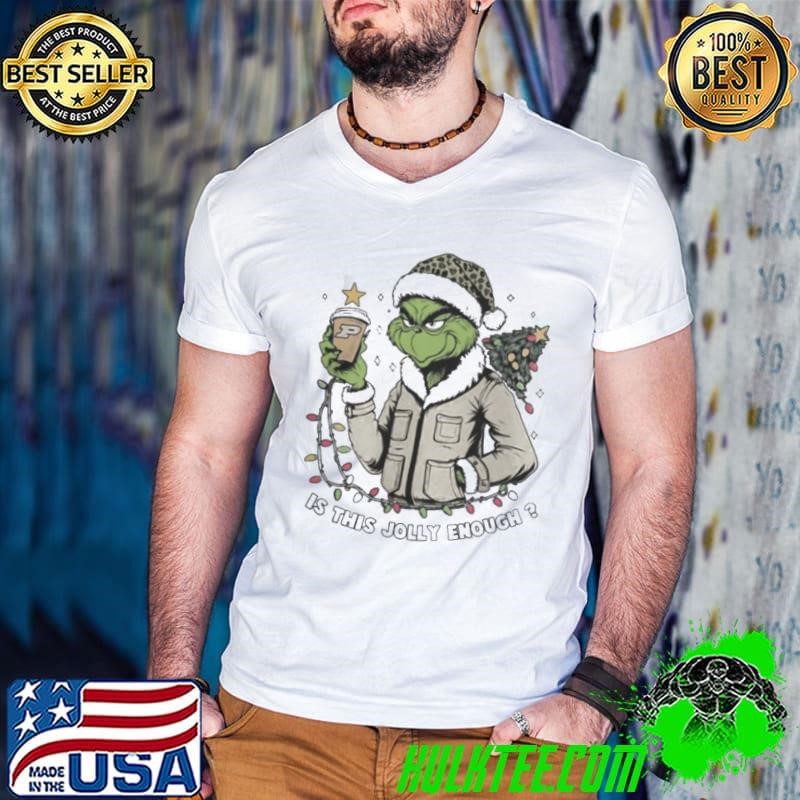 Purdue Boilermakers x Santa Grinch Is This Jolly Enough Merry Christmas Guys V Neck