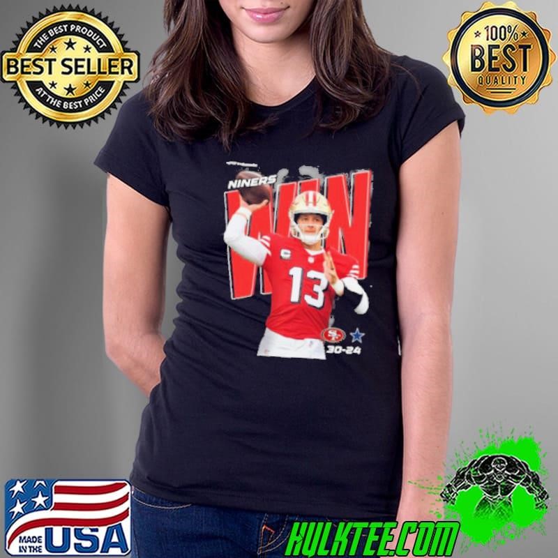 San Francisco 49ers Win 30 24 Dallas Cowboys NFL Final Score Ladies Tee
