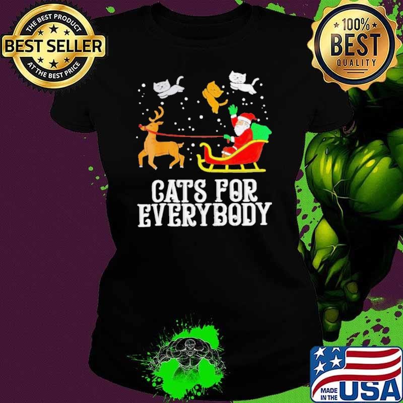 Santa Claus cats for everybody Christmas Ladies tee