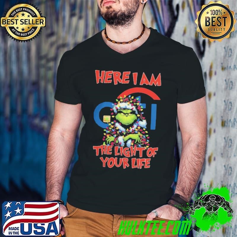 Santa Grinch Here I Am Citi Bank The Light Of Your Life Christmas Light Shirt