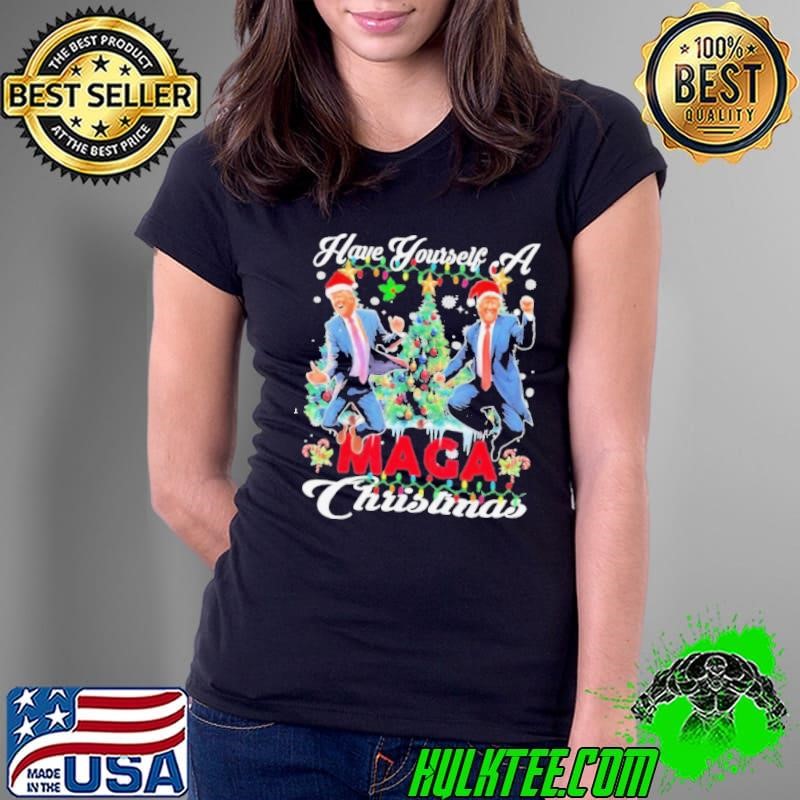 Santa Trump Have Yourself A Merry Maga Christmas Trump Dancing Light 2024 shirt