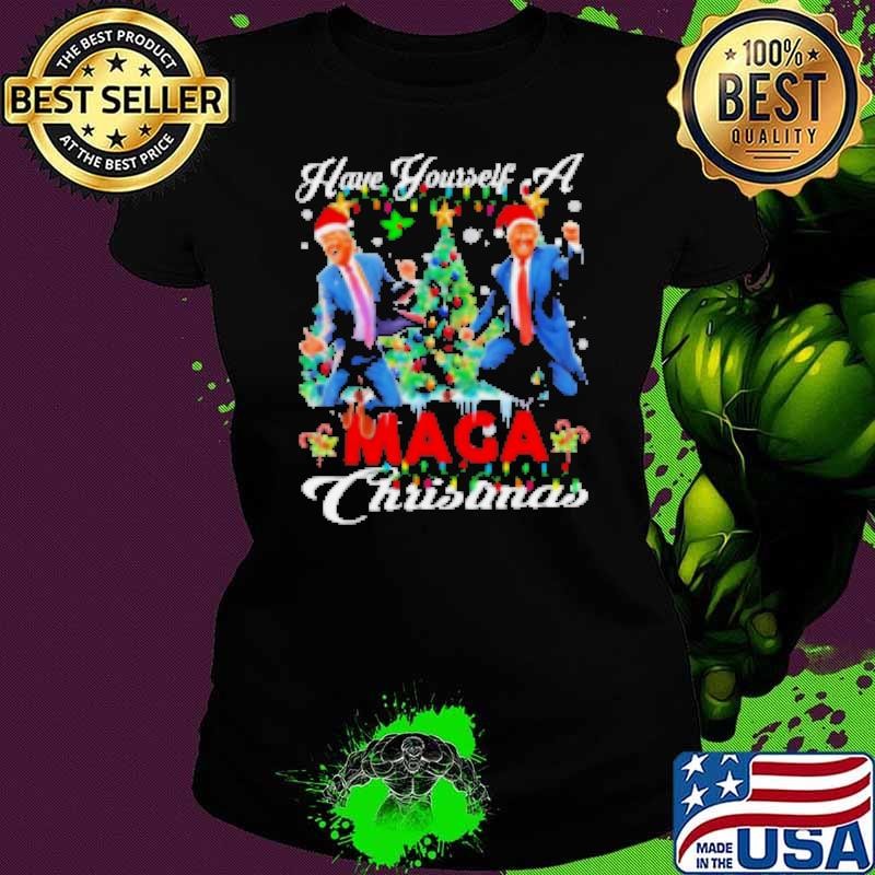 Santa Trump Have Yourself A Merry Maga Christmas Xmas Trump Dancing Make Christmas Great Again 2024 Shirt