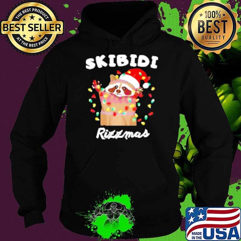 Skibidi Rizzmas Christmas Raccoon Hoodie