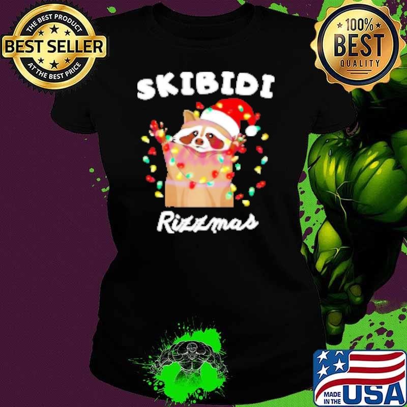 Skibidi Rizzmas Christmas Raccoon Shirt