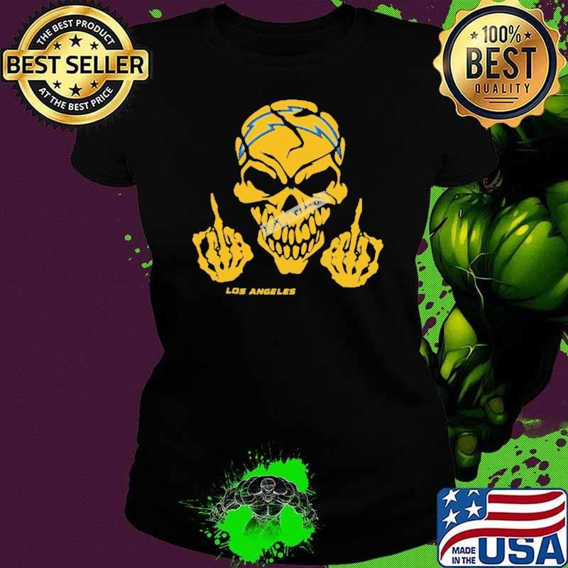Skull Middle Fingers Los Angeles Chargers Shirt